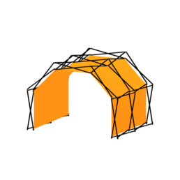 transparant picture of an unfolded Arko470 structure with orange inner membrane