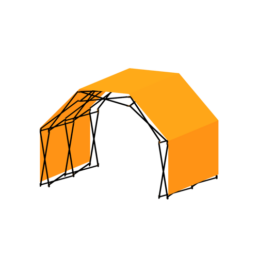 transparant picture of an unfolded Arko470 structure with orange outer membrane