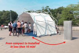 fast to install pop up tent with compact as comparison form next to it