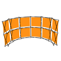 Luno Arch gebogen structuur met externe banners